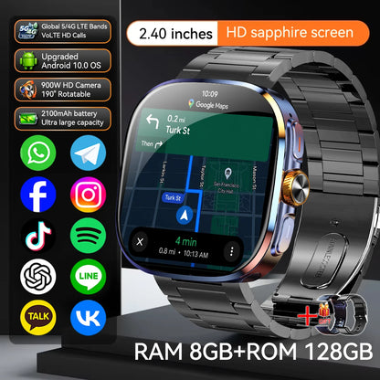 M99 Smartwatch 5G With 2.4inch Amoled Screen 900W Rotating Camera WIFI GPS Position Compass NFC Bluetooth Smart Watch Men Women