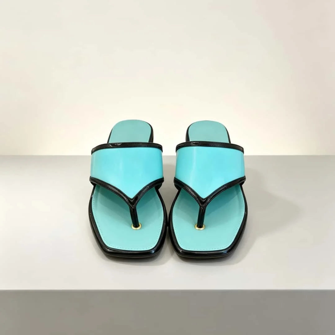 11C-2026 Luxury Women's Daily Commuting Y2K Pointed-Toe Flare Flat Cropped Sandals Sheepskin Upper With Leather Sole