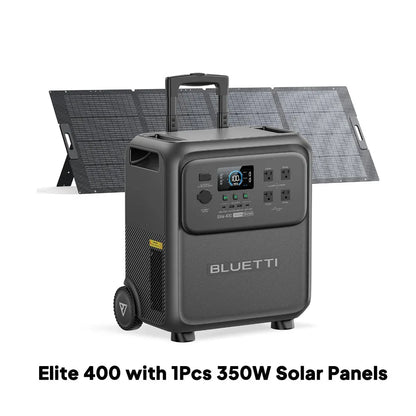 BLUETTI Elite 400 3840Wh Solar Generator with 200W/350W Solar Panels Kit High Capacity Portable Power Station for Home Backup
