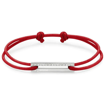 1.7g diamond-encrusted bracelet with adjustable braided cord  French luxury couple jewelry wholesale Daily wear