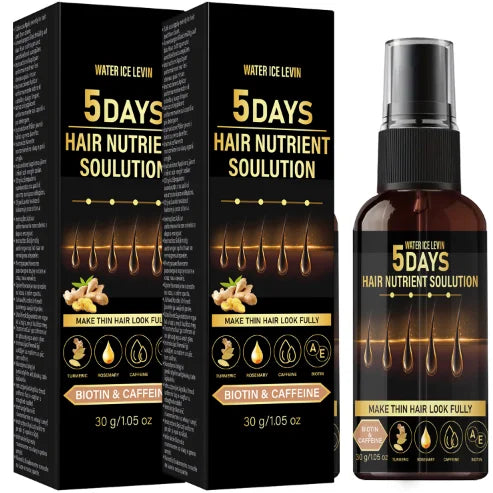 5 Days Hair Growth Oil - Biotin, Caffeine & Rosemary, Nourishing for Thin Hair to Look Fuller