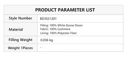 BD3521201 Goose Down Puffer Vest for Women 100% Cashmere Lightweight Warm Knit Panel Design Luxury