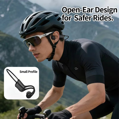 2026 Upgraded Open Ear Headphones, Wireless Sports Earphones with Mic, Long Battery Life for Running, Fitness & Cycling - Black
