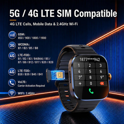 M99 Smartwatch 5G With 2.4inch Amoled Screen 900W Rotating Camera WIFI GPS Position Compass NFC Bluetooth Smart Watch Men Women