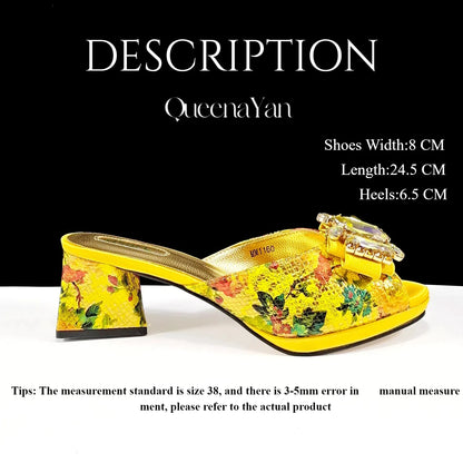 Queena Yan Luxe Design Peep-Toe Heels & Three-Dimensional Bag Set Nigerian Party Shoes and Bag – Perfect for Elegant Events