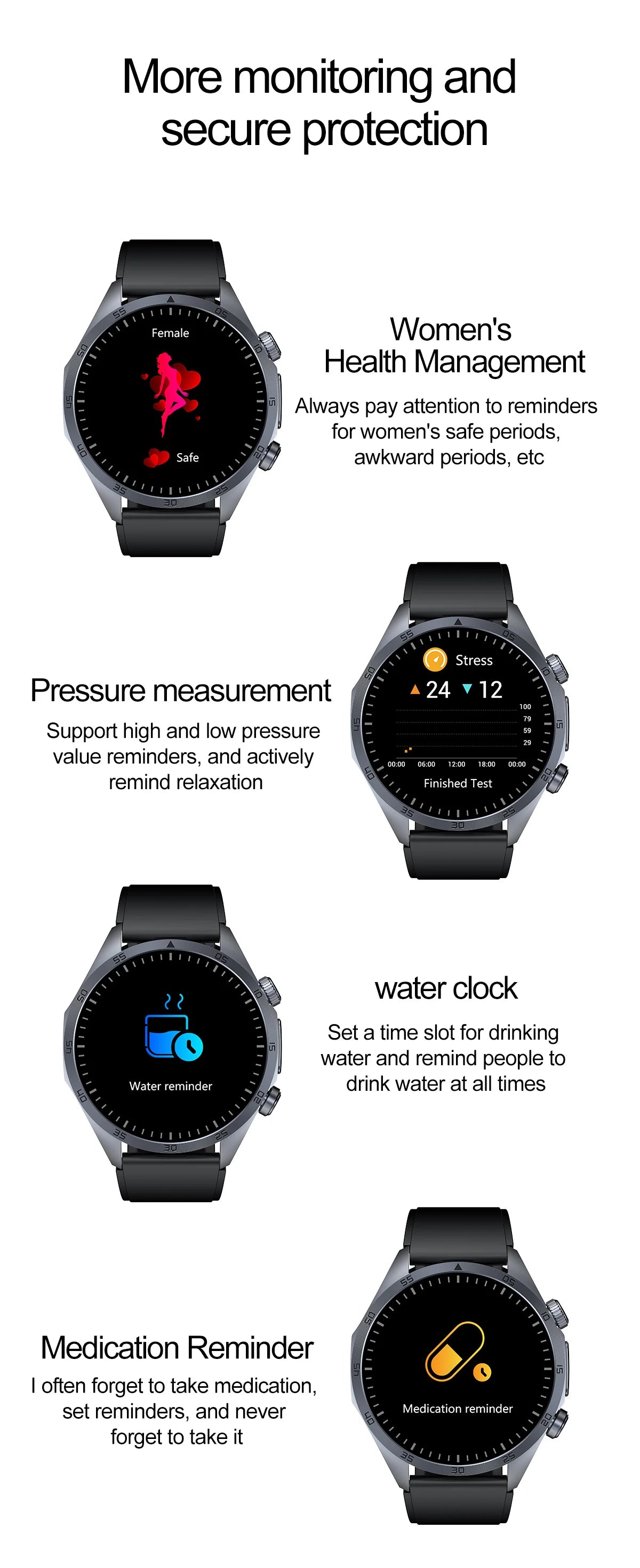 2026 New Medical Grade ECG Smart Watch Laser Treatment Accurate Measurement Blood Lipid Blood Oxygen BMI Sport Health Smartwatch