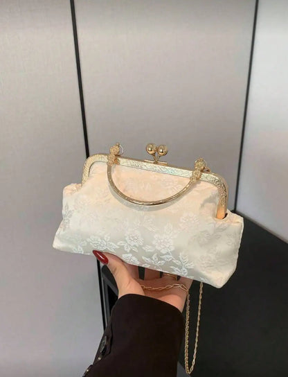 Fashion Clip Top Handbag For Women, Elegant Tote Bag For Party, Shopping, Random Pattern