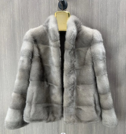 Women's Real Mink Fur Jacket Short Coat European Street Style Warm Casual Fashion Ladies Outerwear