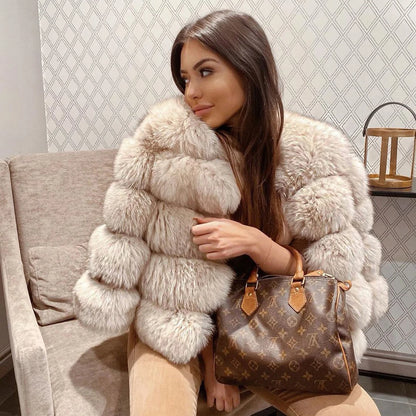 Women's Fur Coat Fox Fur Jackets for Women Clothing Natural Real Fox Fur Jacket Coats for Women Fur Jacket in Promotion