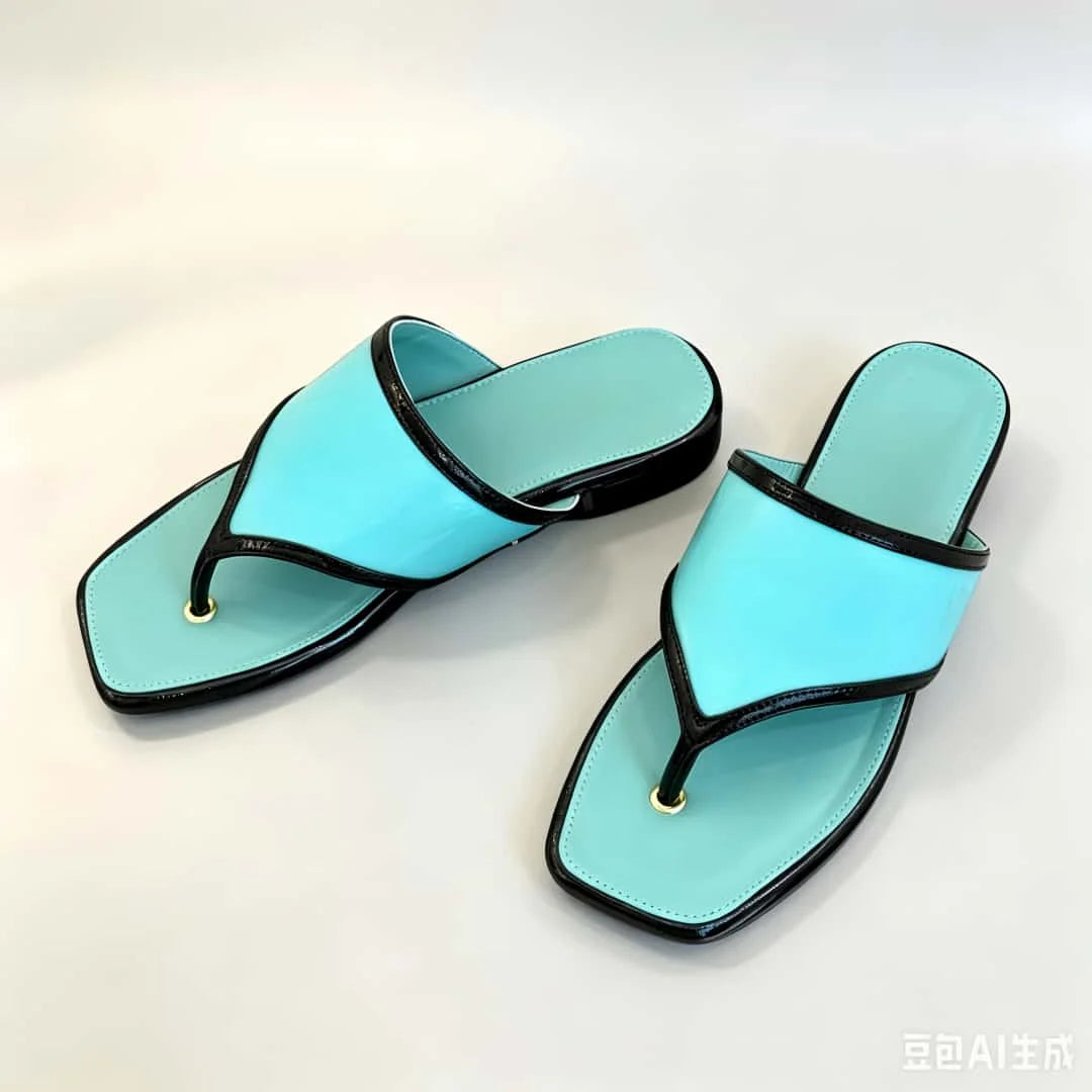 11C-2026 Luxury Women's Daily Commuting Y2K Pointed-Toe Flare Flat Cropped Sandals Sheepskin Upper With Leather Sole