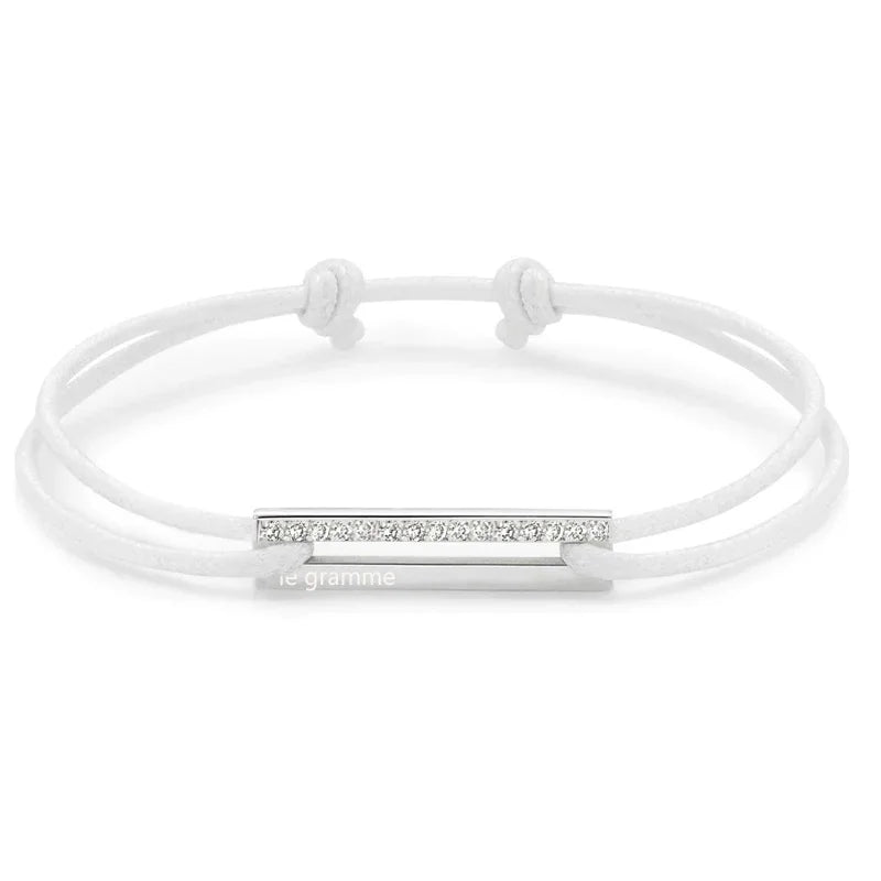 1.7g diamond-encrusted bracelet with adjustable braided cord  French luxury couple jewelry wholesale Daily wear