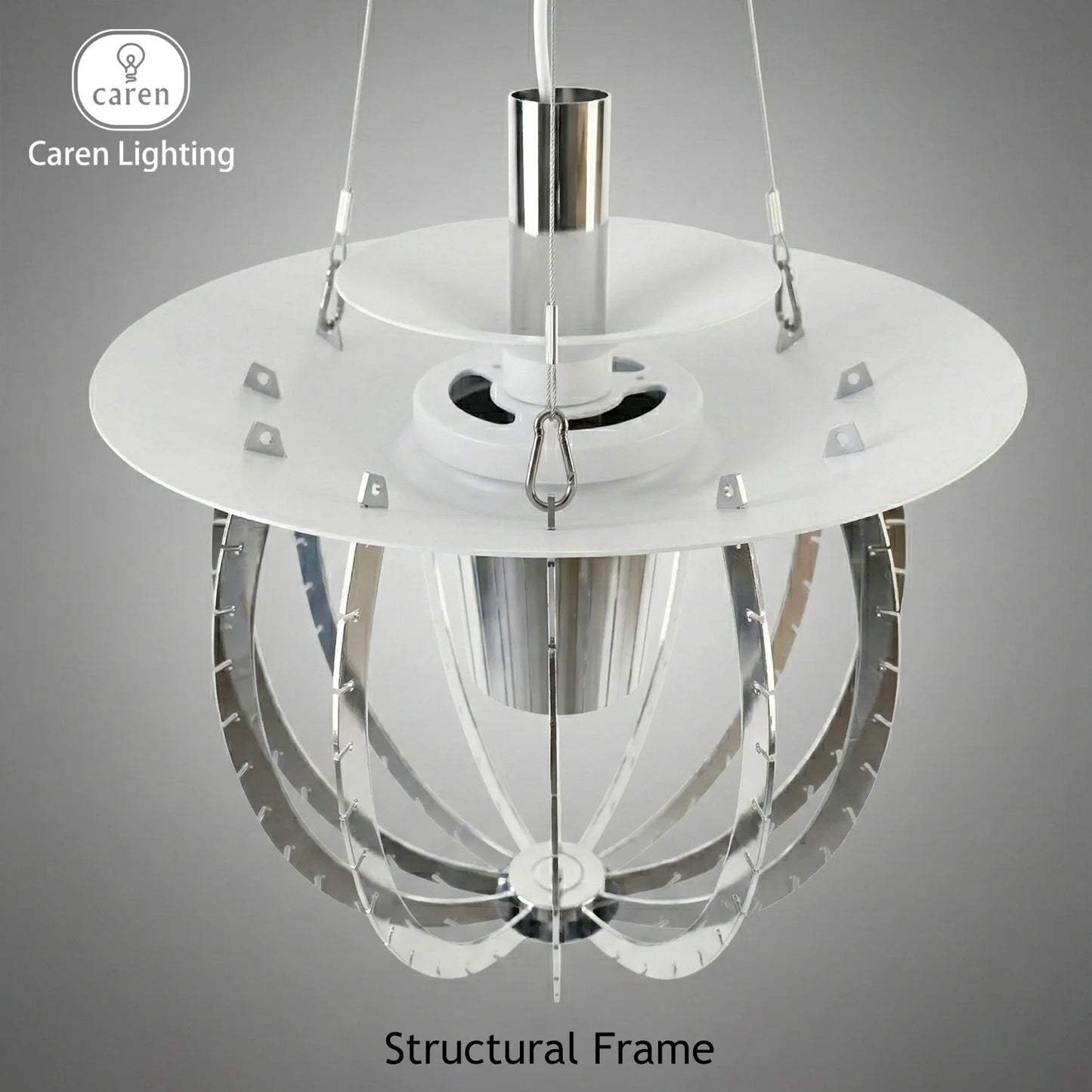 Mid-Century Danish Iconic Lights DIY Full Component Conifer Cone Chandelier Layered Petal Pendant Core Support Skeleton Leaves
