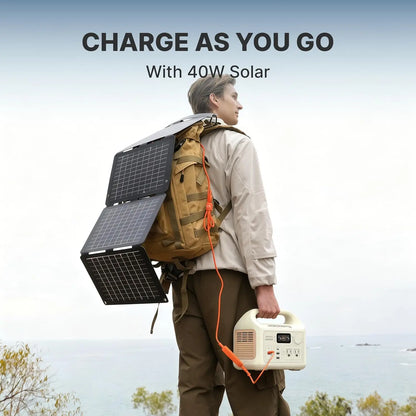 Jackery Portable Power Station E300New Sand Gold, 287Wh LiFePO4 Battery Solar Generator for Outdoor Camping and Emergencies
