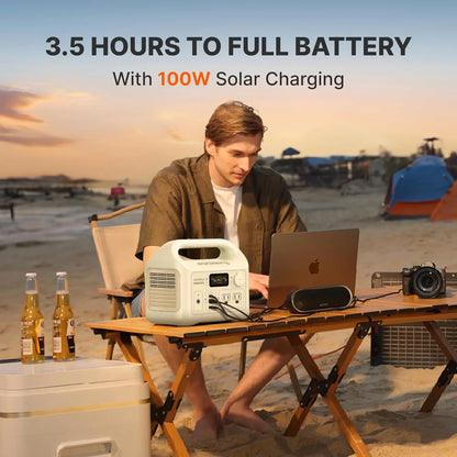 Jackery Portable Power Station E300New Sand Gold, 287Wh LiFePO4 Battery Solar Generator for Outdoor Camping and Emergencies