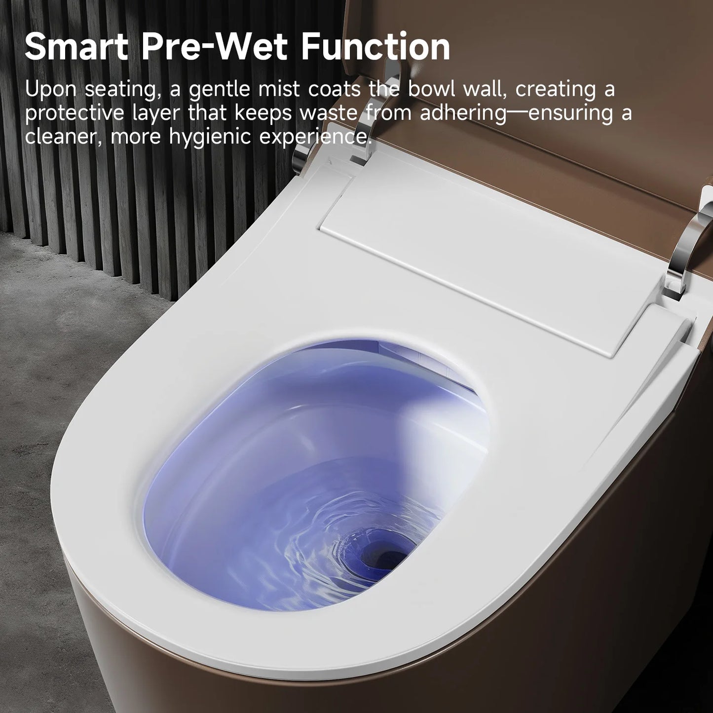Brown Smart Tankless Toilet 1.28 GPF Dual-Flush Auto Flush Heated Seat Bidet Warm Wash Dryer Auto Open Soft-Close Sterilization