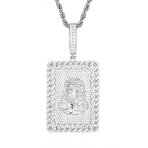 Iced Out VVS Moissanite Jesus Head Pendant Necklace for Men and Women 925 Sterling Silver Hip Hop Christian Jesus Facial Jewelry