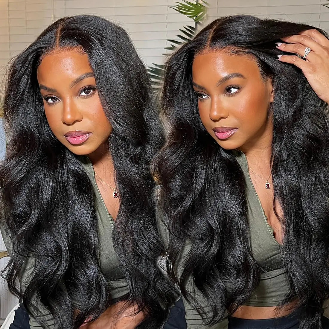 Wear and Go Glueless Wig Pre Plucked Pre Cut 4x4 Lace Closure Wig Kinky Straight Lace Front Wigs Human Hair Wig for Women