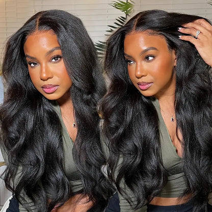 Wear and Go Glueless Wig Pre Plucked Pre Cut 4x4 Lace Closure Wig Kinky Straight Lace Front Wigs Human Hair Wig for Women
