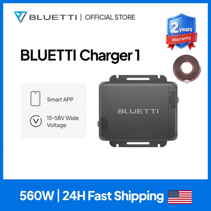 【Brand New】BLUETTI Charger 1 560W Alternator Charger Fast DC-DC Charging for Power Stations 6X Faster Than Car Lighter