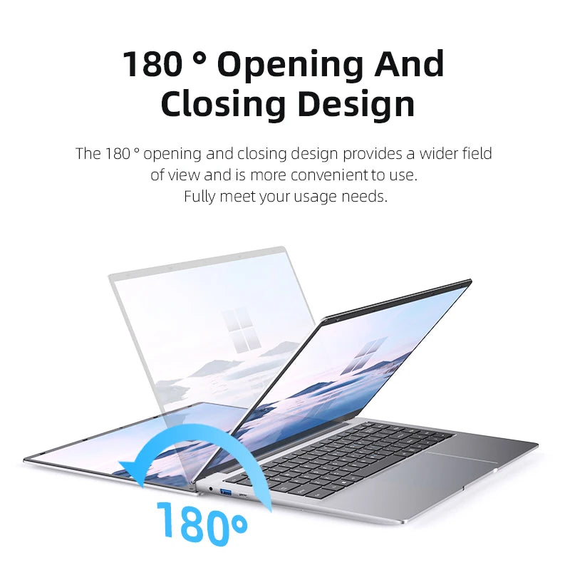 2026 New Laptop Computer Windows 11 Pro Intel Atom A3950 2025 Notebook PC Gamer 12GB RAM 512GB 1TB SSD 1920*1080 Office Computer