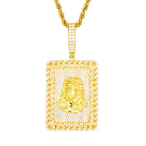 Iced Out VVS Moissanite Jesus Head Pendant Necklace for Men and Women 925 Sterling Silver Hip Hop Christian Jesus Facial Jewelry