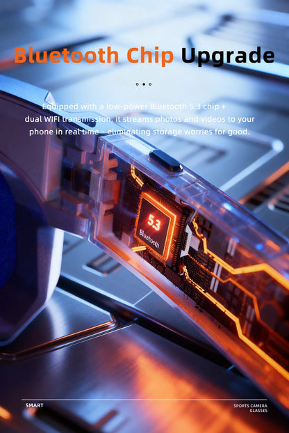 AI Sport Smart Glasses with Camera 4K 60FPS Anti-Shake POV Video Open-Ear Audio Voice Assistant Cycling Sunglasses for Men Women
