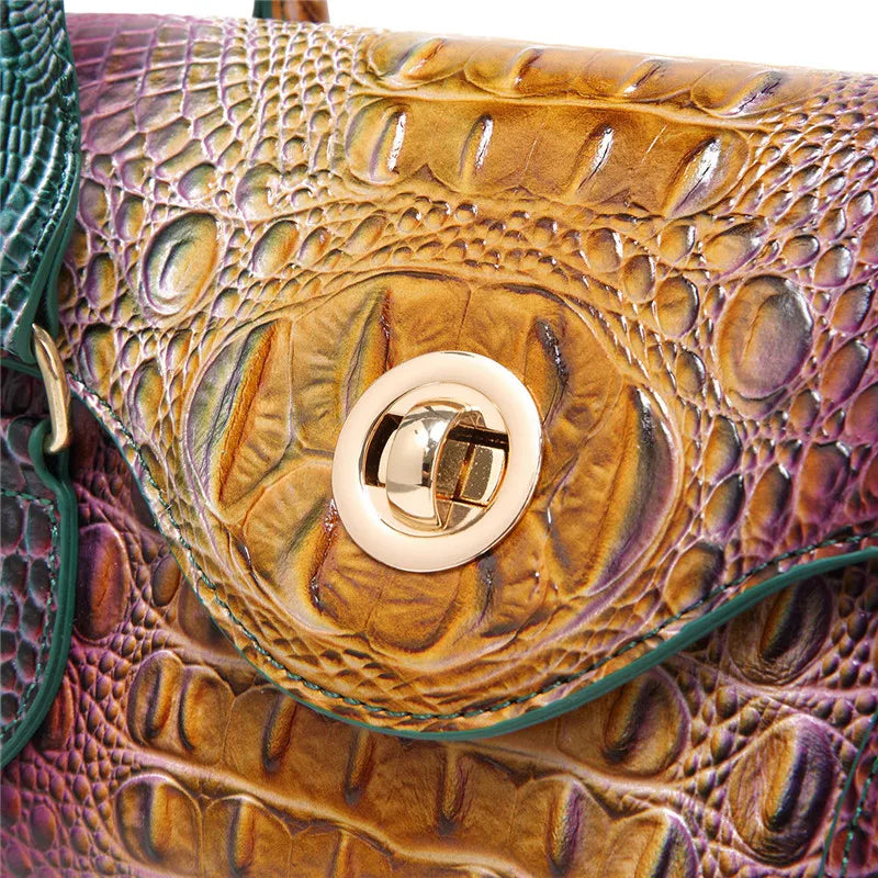 XMESSUN New Crocodile Pattern Handbag Bags for Women 2026 Fashion Designer Luxury Vintage Lady PU Leather Shoulder Crossbody Bag
