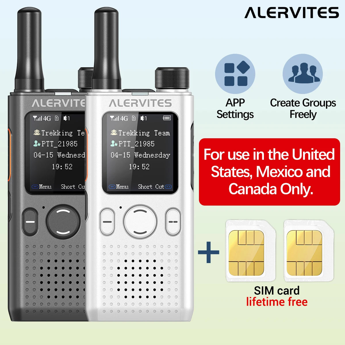 Baofeng AT1 POC Radio Lifetime Free Use Create Groups Freely Global 4G/5G Network Walkie Talkie Unlimited Distance ALERVITES