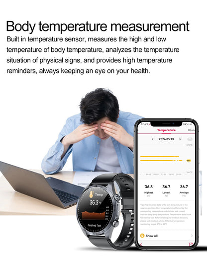 2026 New Medical Grade ECG Smart Watch Laser Treatment Accurate Measurement Blood Lipid Blood Oxygen BMI Sport Health Smartwatch