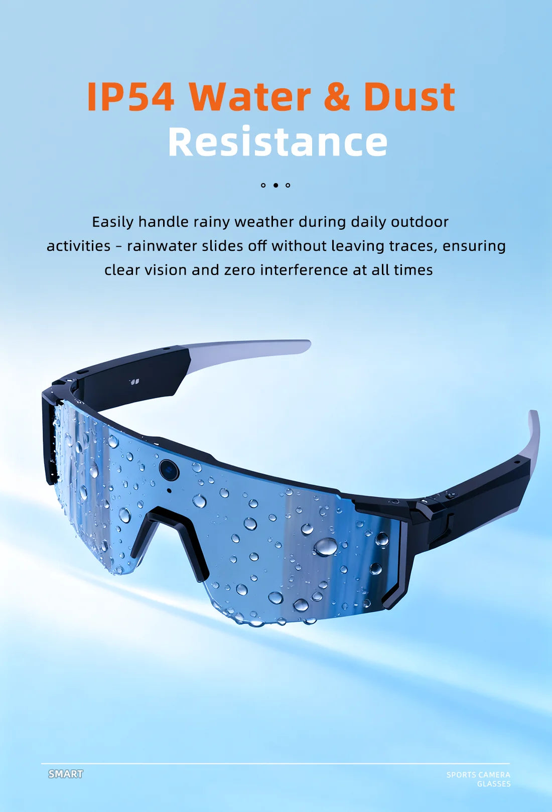 AI Sport Smart Glasses with Camera 4K 60FPS Anti-Shake POV Video Open-Ear Audio Voice Assistant Cycling Sunglasses for Men Women