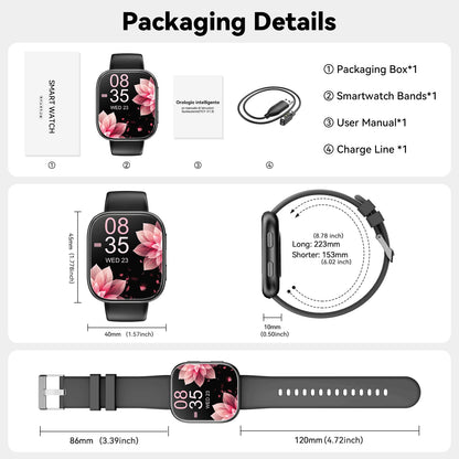 2026 Smart Watch Men 1.83" HD Screen Bluetooth Call 100+ Sports Modes Heart Rate Monitor Waterproof Fitness Tracker Smartwatch For Android iOS