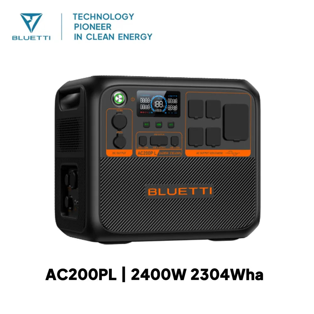 BLUETTI AC200PL Portable Power Station | 2400W 2304Wh Solar Generator  for Home Outdoor Backup Power Supply
