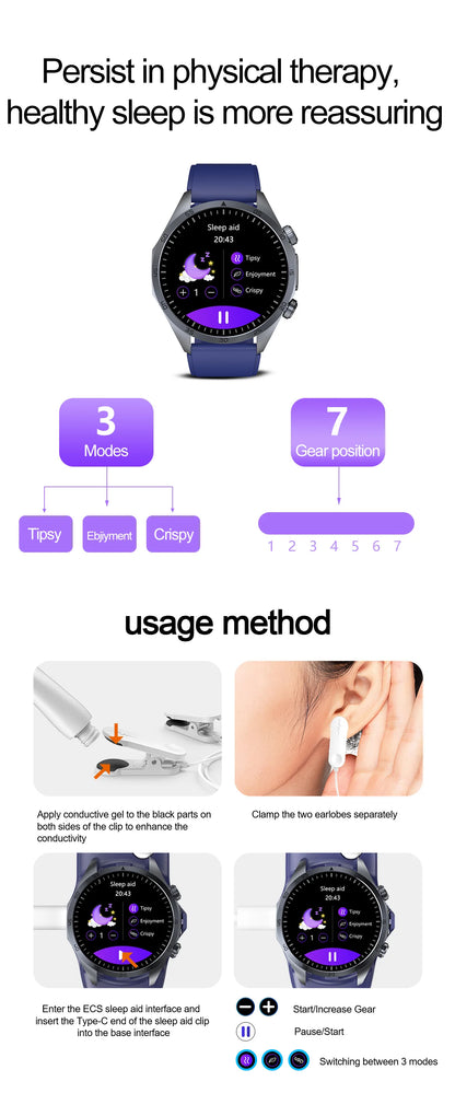 2026 New Medical Grade ECG Smart Watch Laser Treatment Accurate Measurement Blood Lipid Blood Oxygen BMI Sport Health Smartwatch