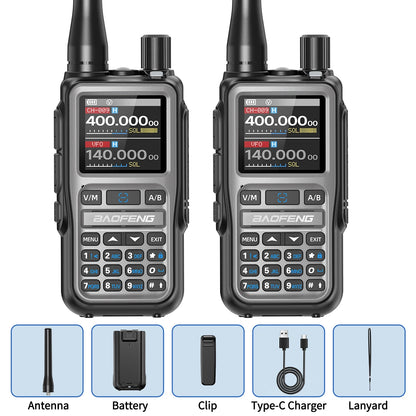 2PCS BAOFENG UV-5R Mini Walkie Talkie Full Band Bluetooth APP Programming Wireless Copy Frequency NOAA 999CH AM FM Two Way Radio
