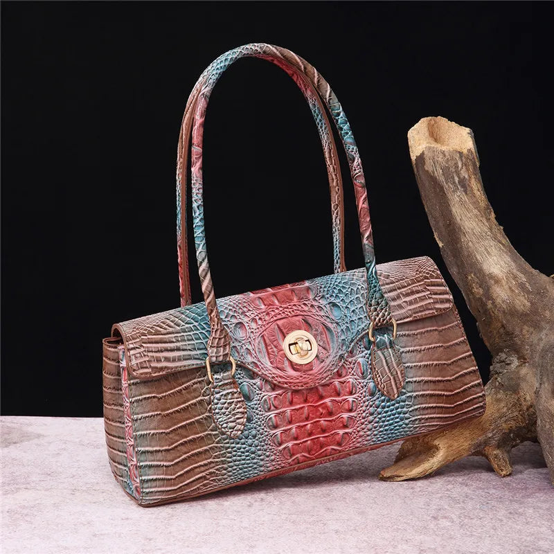 XMESSUN New Crocodile Pattern Handbag Bags for Women 2026 Fashion Designer Luxury Vintage Lady PU Leather Shoulder Crossbody Bag