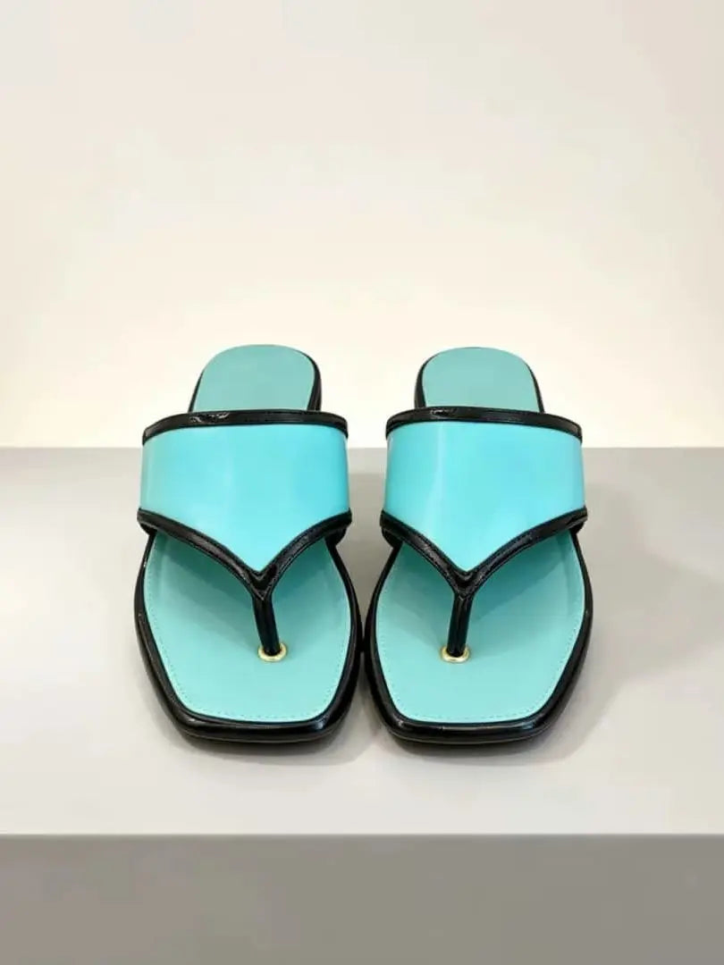 11C-2026 Luxury Women's Daily Commuting Y2K Pointed-Toe Flare Flat Cropped Sandals Sheepskin Upper With Leather Sole