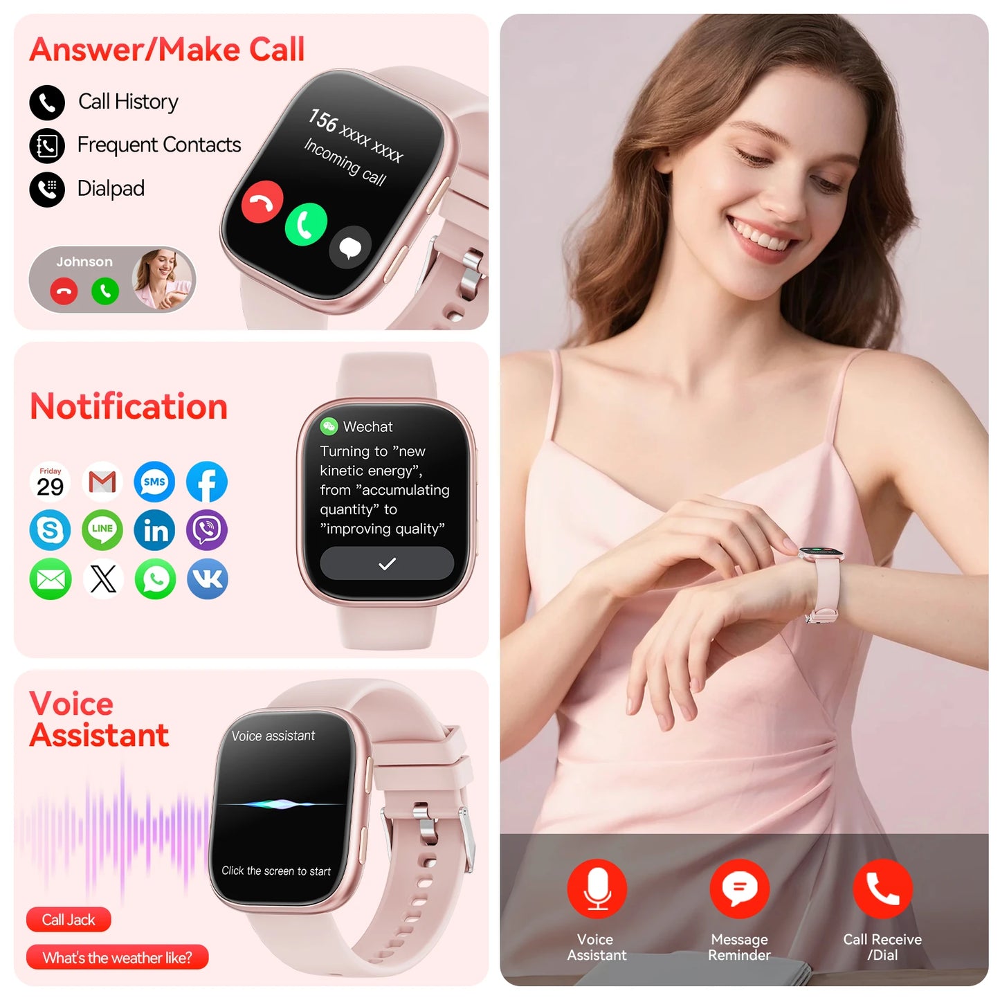 2026 Smart Watch Men 1.83" HD Screen Bluetooth Call 100+ Sports Modes Heart Rate Monitor Waterproof Fitness Tracker Smartwatch For Android iOS