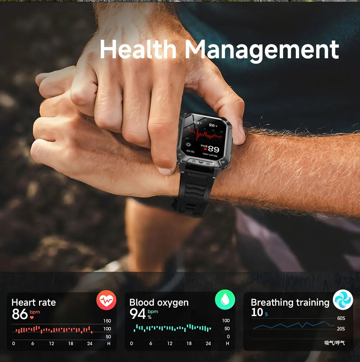 2026 New Military Grade 1400mAh Sports Smart Watch 10ATM Waterproof Flashlight Heart Rate Bluetooth Call Outdoor Smartwatch Men