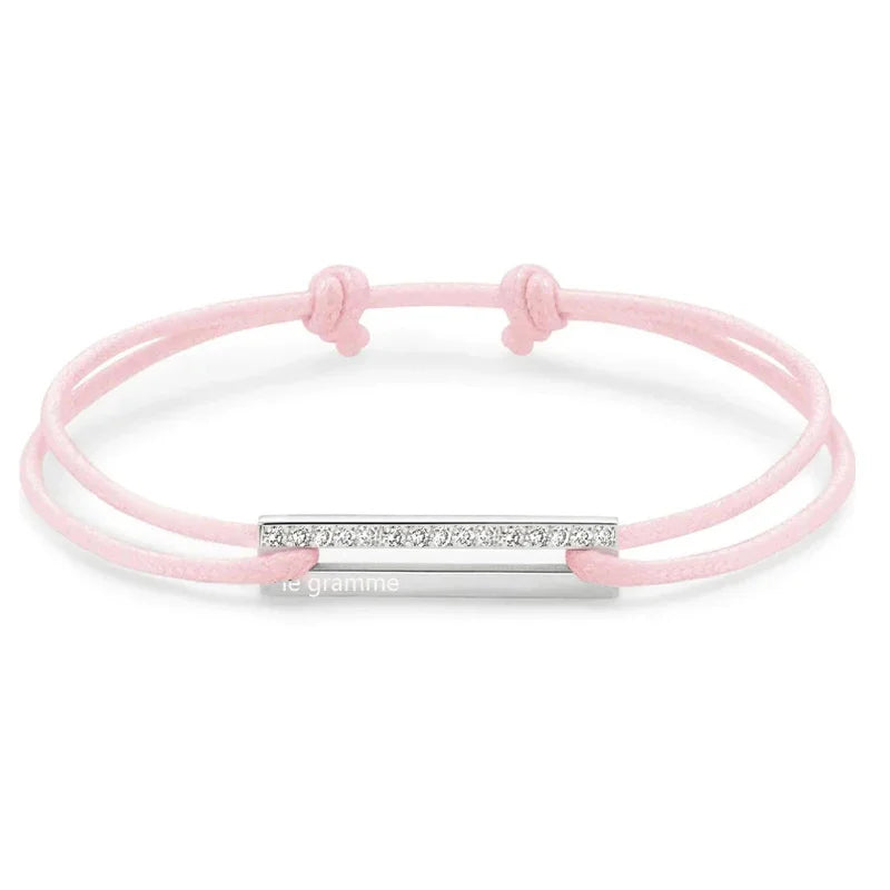 1.7g diamond-encrusted bracelet with adjustable braided cord  French luxury couple jewelry wholesale Daily wear