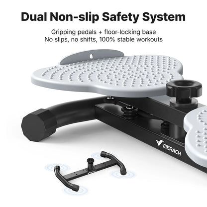 MERACH Waist Twister Board with Pull Cords Dual Pedal Ab Twister 300 lbs Capacity Silent Anti-Slip Core Exerciser with Foot Massage Slim Waist Love Handle Workout Equipment for Home Office for Women & Seniors