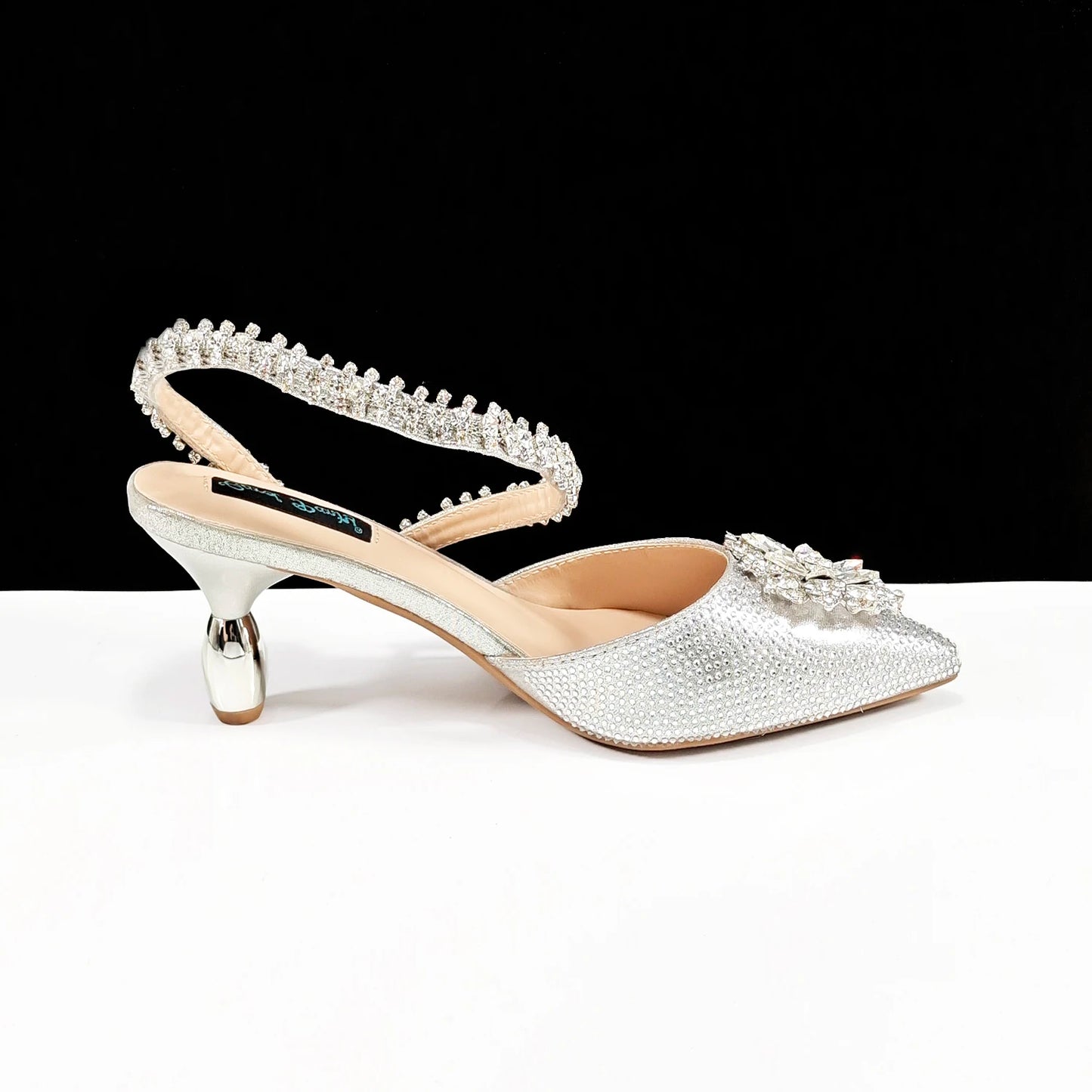 Elegant Rhinestone-Embellished Heels And Gold Mini Bag Set for Night Outfits Women's Fashion Accessory Combo