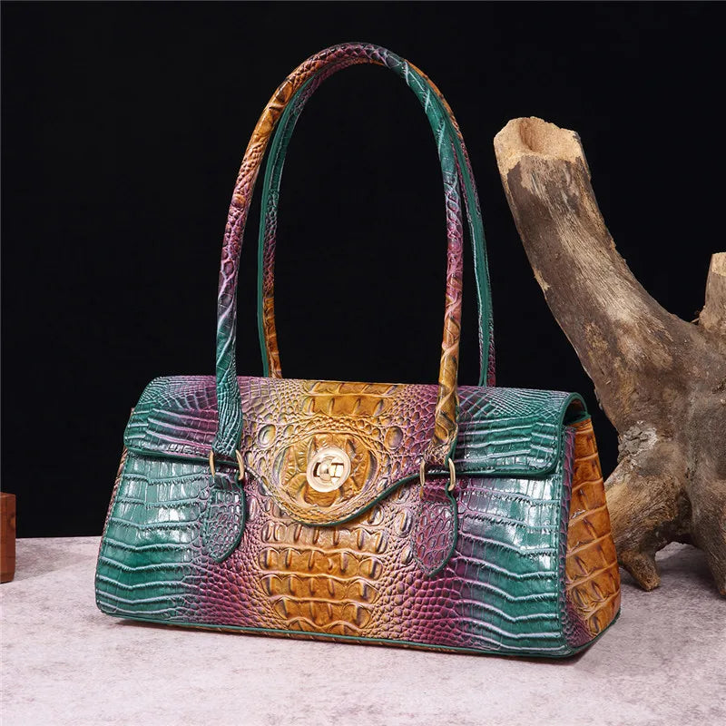 XMESSUN New Crocodile Pattern Handbag Bags for Women 2026 Fashion Designer Luxury Vintage Lady PU Leather Shoulder Crossbody Bag