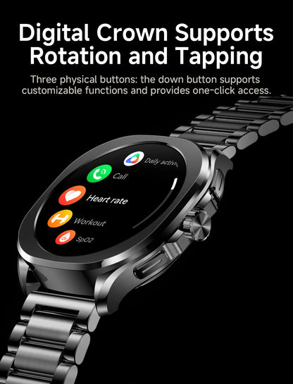 Aolon Cube Smart Watch 1.43" AMOLED Screen Bluetooth WhatsApp Call AGPS 1ATM  Heart Rate Monitor Outdoor Sport Fitness Tracker