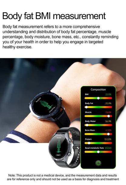 2026 New Medical Grade ECG Smart Watch Laser Treatment Accurate Measurement Blood Lipid Blood Oxygen BMI Sport Health Smartwatch