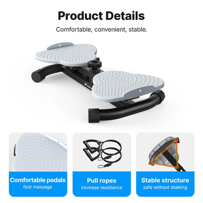 MERACH Waist Twister Board with Pull Cords Dual Pedal Ab Twister 300 lbs Capacity Silent Anti-Slip Core Exerciser with Foot Massage Slim Waist Love Handle Workout Equipment for Home Office for Women & Seniors
