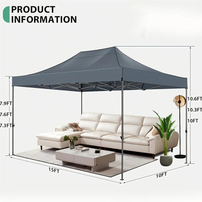 10x15 Pop up Canopy Tent Heavy Duty Gazebo with 4 Sidewalls,UPF 50+ All Weather Waterproof Commercial Outdoor Wedding Party Tent