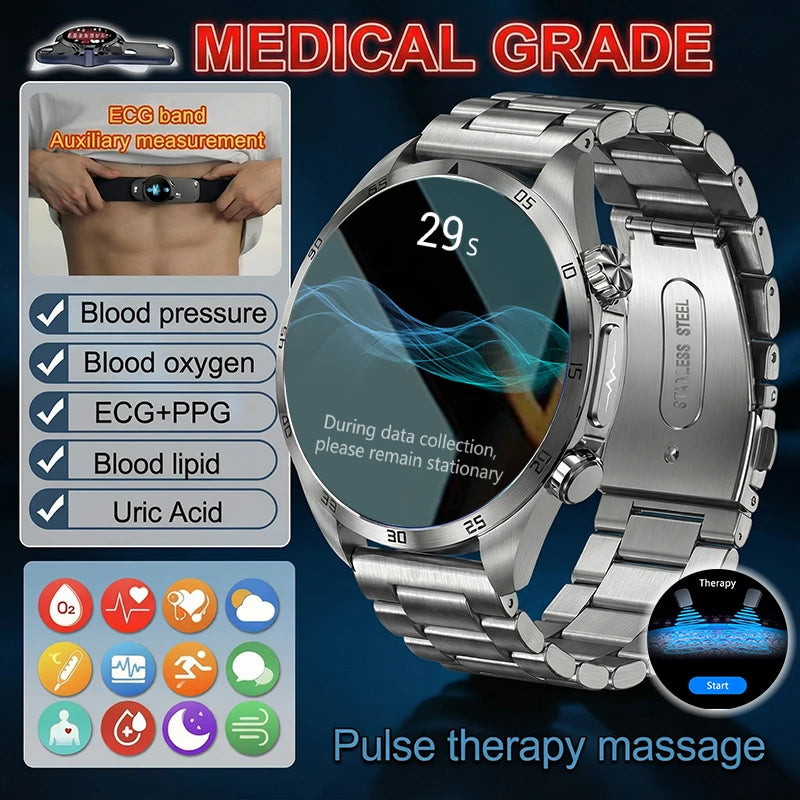 2026 New Medical Grade ECG Smart Watch Laser Treatment Accurate Measurement Blood Lipid Blood Oxygen BMI Sport Health Smartwatch