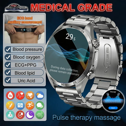 2026 New Medical Grade ECG Smart Watch Laser Treatment Accurate Measurement Blood Lipid Blood Oxygen BMI Sport Health Smartwatch