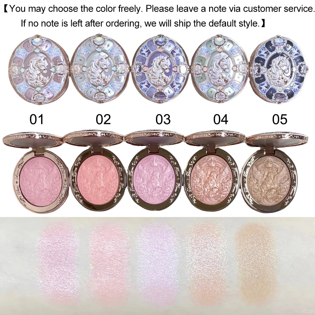 Flower Knows Knight Unicorn Makeup Set Eyeshadow Blush Lipstick Loose Powder Long Lasting Fantasy Princess Beauty Kit Cosmetics