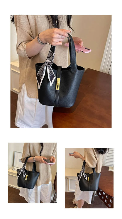 Women's Genuine Leather Handbags Bucket Bag Fashion Tote Small to Big Luxury Quality Designer Lady's Hand Bags